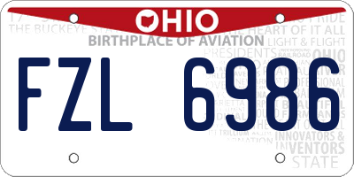 OH license plate FZL6986