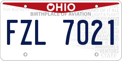 OH license plate FZL7021