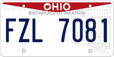 OH license plate FZL7081