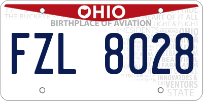 OH license plate FZL8028