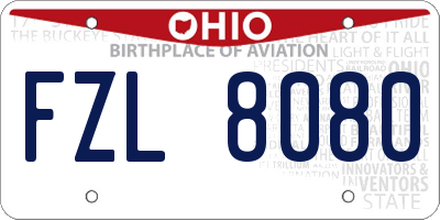 OH license plate FZL8080