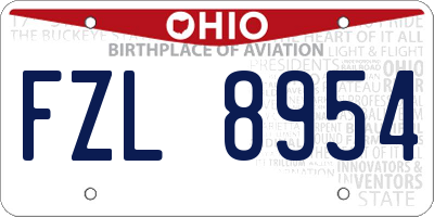 OH license plate FZL8954