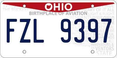 OH license plate FZL9397