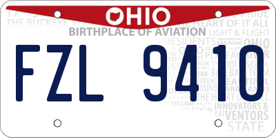OH license plate FZL9410