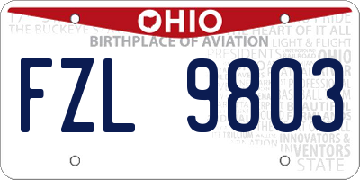 OH license plate FZL9803