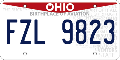 OH license plate FZL9823