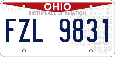 OH license plate FZL9831