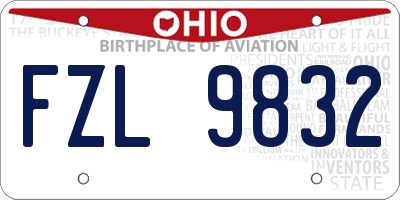 OH license plate FZL9832