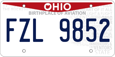 OH license plate FZL9852