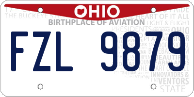 OH license plate FZL9879