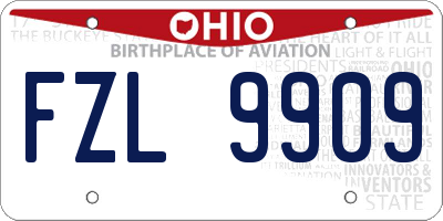 OH license plate FZL9909