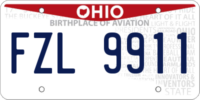 OH license plate FZL9911