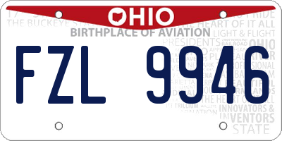 OH license plate FZL9946