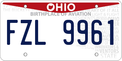 OH license plate FZL9961