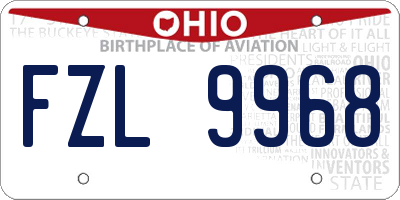 OH license plate FZL9968