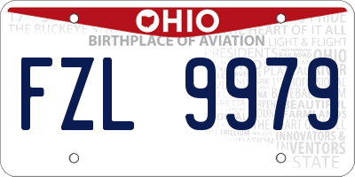 OH license plate FZL9979