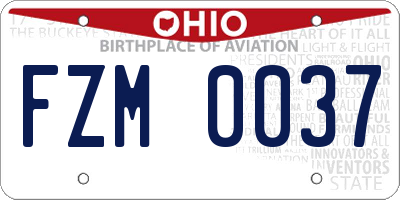 OH license plate FZM0037