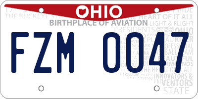 OH license plate FZM0047