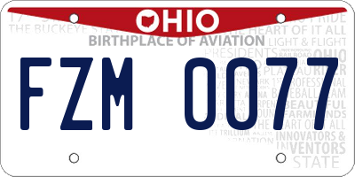 OH license plate FZM0077