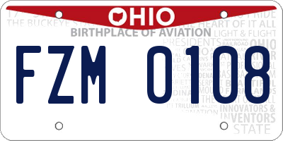 OH license plate FZM0108