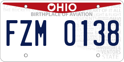 OH license plate FZM0138