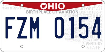 OH license plate FZM0154