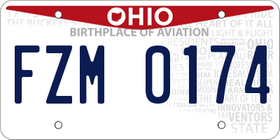 OH license plate FZM0174