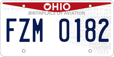 OH license plate FZM0182