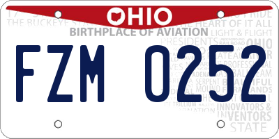 OH license plate FZM0252