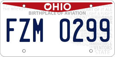 OH license plate FZM0299