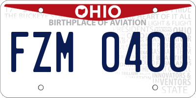 OH license plate FZM0400