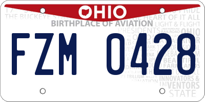 OH license plate FZM0428