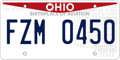 OH license plate FZM0450