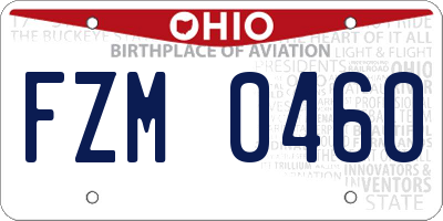 OH license plate FZM0460