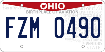 OH license plate FZM0490