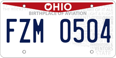 OH license plate FZM0504