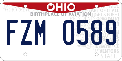 OH license plate FZM0589