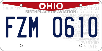 OH license plate FZM0610