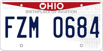 OH license plate FZM0684