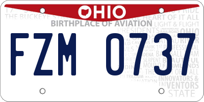 OH license plate FZM0737