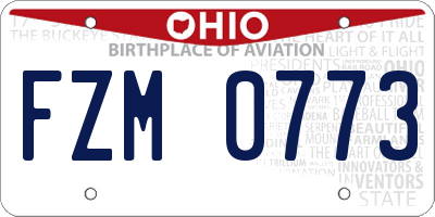 OH license plate FZM0773