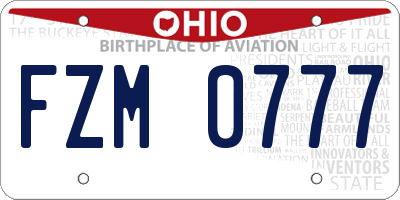 OH license plate FZM0777