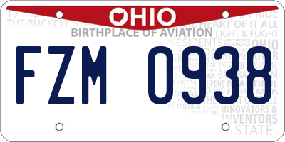 OH license plate FZM0938