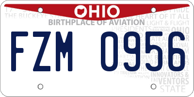 OH license plate FZM0956
