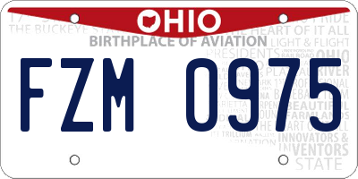 OH license plate FZM0975