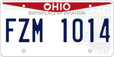 OH license plate FZM1014