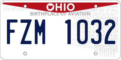OH license plate FZM1032