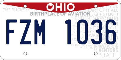 OH license plate FZM1036