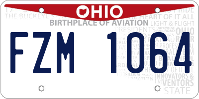 OH license plate FZM1064