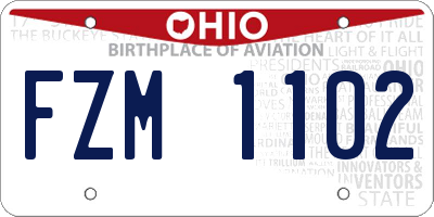 OH license plate FZM1102